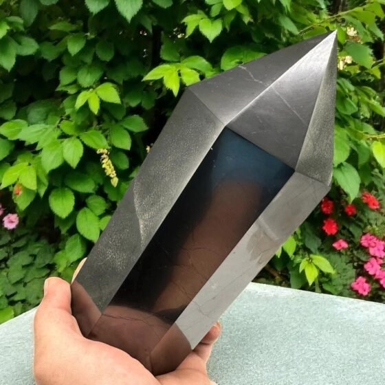 Giant 20cm Shungite Crystal Tower - EMF Shielding, Energy Protection & Decor 2