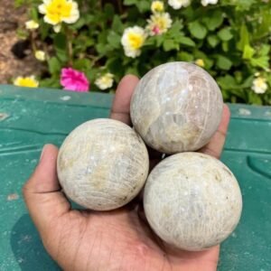 Natural Sun Moon Stone Sphere - Gem Ball - Crystal Sphere - Carved Crystal Ball 1