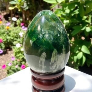 Large Green Fluorite Crystal Egg Handmade Crystal Home Office Decorative Egg 1