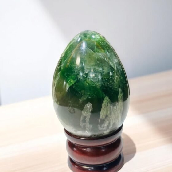 Large Green Fluorite Crystal Egg Handmade Crystal Home Office Decorative Egg 2