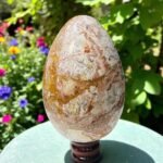 Large Crazy Lace Agate Crystal Egg Handmade Crystal Home Office Decorative Egg 1