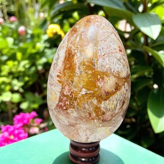 Large Crazy Lace Agate Crystal Egg Handmade Crystal Home Office Decorative Egg 2