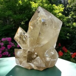 Large Smoky Quartz Family Crystal Cluster - Flashy Rainbow Inclusions Home Decor 1