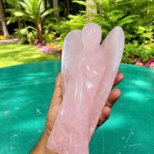 Massive Rose Quartz Crystal Angel Figurine - Polished Natural Stone Art Piece 2