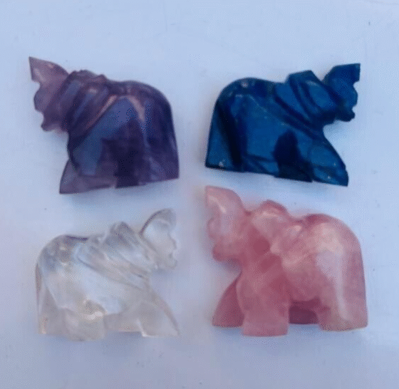 Set Of 4Pcs Crystal Elephant Handmade Crystal Home Office Decorative Gift 2