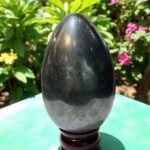 Large Silver Hematite Crystal Egg - Polished Metallic Grounding Stone Home Decor 2