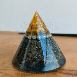 Large Green Jade Nubian Orgone Crystal Pyramid With Zibu Symbol Handmade Crystal 1