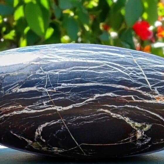 Natural 350MM Black Imperial Jasper Lingam - Grounding Meditation Healing Stone 1