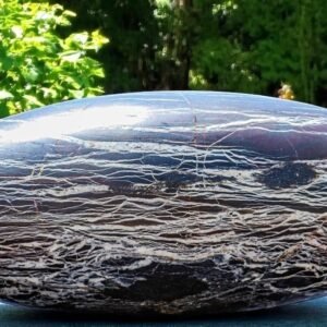 Natural 350MM Black Imperial Jasper Lingam - Grounding Meditation Healing Stone 2