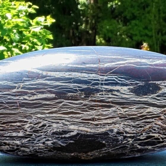 Natural 350MM Black Imperial Jasper Lingam - Grounding Meditation Healing Stone 2
