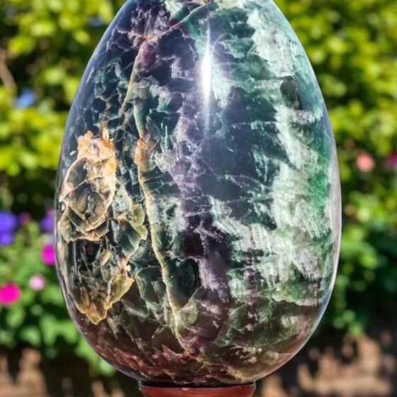 195mm Blue Green Fluorite Crystal Egg - Healing & Inner Self Nurturing Crystal 1