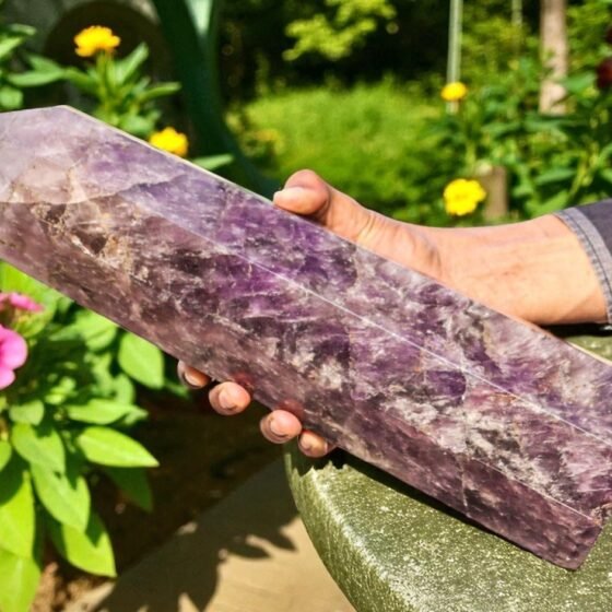 Powerful Amethyst Crystal Obelisk Tower 380mm Home Decor & Chakra Healing Stone 2