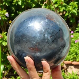 Large 125mm Silver Hematite Sphere Healing Crystal Ball for Energy & Home Decor 1