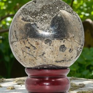90mm Golden Pyrite Sphere: Energetic Protection & Meditation Crystal Ball 2