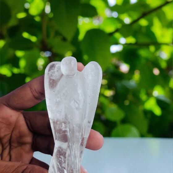 Large Clear Quartz Crystal Angel Hand Carved Crystal Figurine Home Office Gift 2