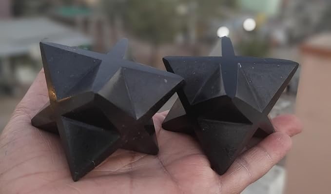 Large Black Tourmaline Crystal Merkaba Star Healing Crystal for Meditation Gift 1