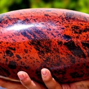 Giant Red Mahogany Obsidian Jasper Crystal Lingam Chakra Healing Stone HomeDecor 1