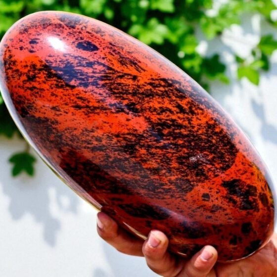Giant Red Mahogany Obsidian Jasper Crystal Lingam Chakra Healing Stone HomeDecor 2