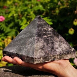 HUGE 140mm Black Moonstone Pyramid Divine Feminine, Intuition & Spirit Healing 1