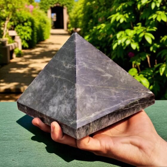 HUGE 140mm Black Moonstone Pyramid Divine Feminine, Intuition & Spirit Healing 2