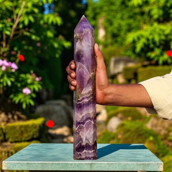 Grand 365MM Blue Auralite 23 Crystal Tower - Chakra Healing & Reiki Power 2