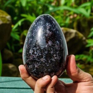 Large 120MM Indigo Gabbro Merlinite Egg - Aura Stone & Healing Power Crystal 1