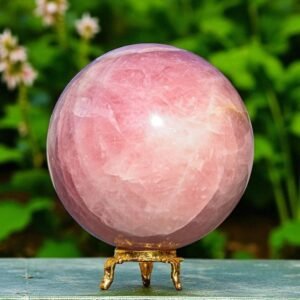 Large 95mm Rose Quartz Crystal Sphere | Aura Power Spirit Stone Reiki 1