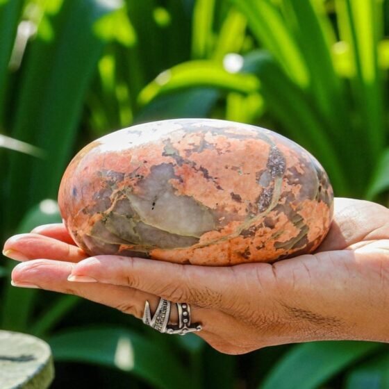 Large 115mm Pink Rosophia Stone | Spiritual Healing Power Lingam Aura 1