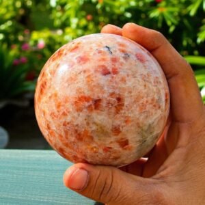 Natural 85mm Orange Sunstone Ball | Spirit Energy Healing Crystal Sphere 1