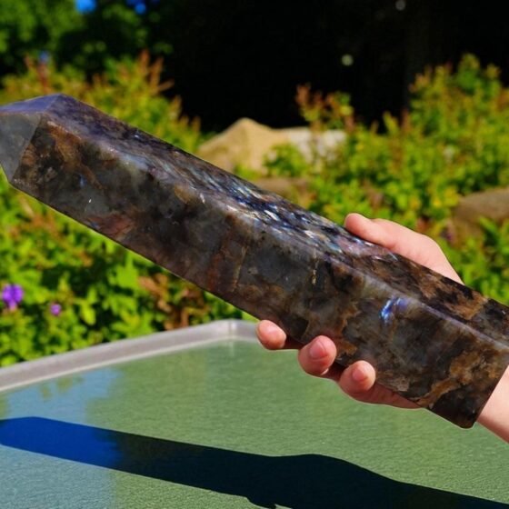 Large 330MM Labradorite Crystal Point Aura Energy Healing Meditation 1