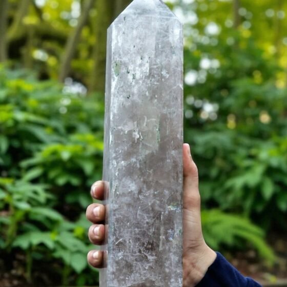 Massive 320MM Smoky Quartz Tower Point Aura Energy Meditation Crystal 1