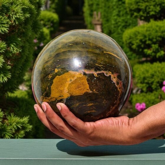 Large 175MM Green Ocean Jasper Sphere Metaphysical Spirit Aura Crystal Ball 2