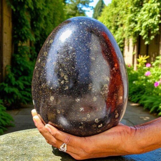 Huge 190MM Natural Coppernite Egg Spiritual Aura Healing Stone Display 2