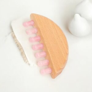 Natural Rose Quartz Comb Crystal Healing Beauty Massage Tool For Hair Scalp Face 1