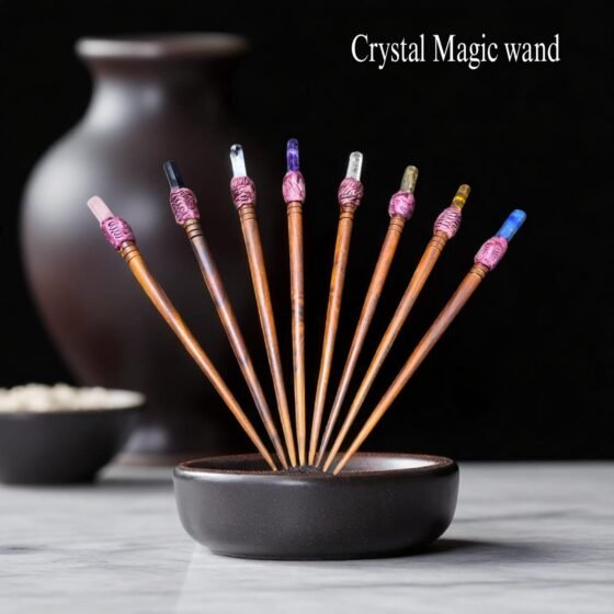 Set of 5 Handmade Crystal Wand Points - Home Office Decor & Energy Handcrafted 1