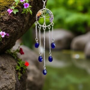 Natural Seven Chakra & Evil Eye Gemstone Key Chain - Protection Gift Home Decor 1