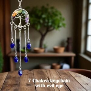Natural Seven Chakra & Evil Eye Gemstone Key Chain - Protection Gift Home Decor 2