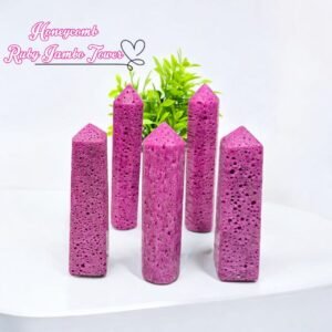 Set Of 2Pcs Honey Comb Ruby Crystal Point Handmade Crystal Home Office Decor 1