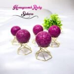 Set Of 2Pcs Honey Comb Ruby Crystal Sphere Handmade Crystal Home Office Decor 1