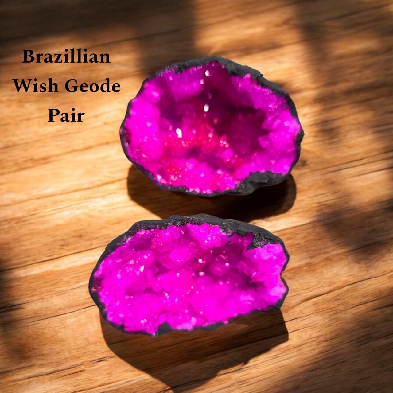 Matching Brazilian Geode Pair - Amethyst Crystal Half Cave Healing Decor 1