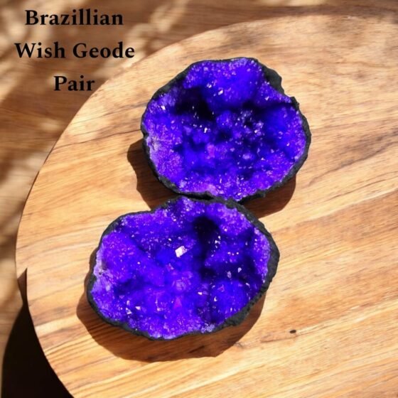 Matching Brazilian Geode Pair - Amethyst Crystal Half Cave Healing Decor 2