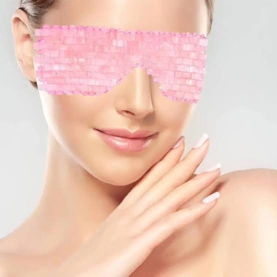 Rose Quartz Eye Mask - Natural Crystal Anti-Aging De-Puffing Face Massage Tool 2