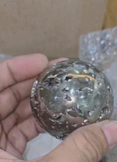 Large Pyrite Druzy Crystal Sphere Handmade Crystal Home Office Decorative Ball 1