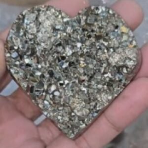 Large Pyrite Druzy Crystal Heart Handmade Crystal Home Office Decorative Heart 2