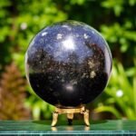 Large Nuummite Crystal Ball 85MM - Protection & Grounding Metaphysical Stone 1