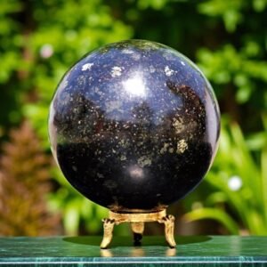Large Nuummite Crystal Ball 85MM - Protection & Grounding Metaphysical Stone 1