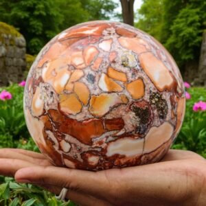 Large 125mm Orange King Cobra Jasper - Crystal Healing Stone Gift Sphere 1