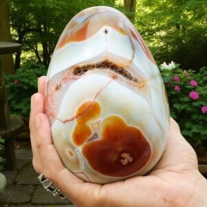Large Red Carnelian Crystal Egg Handmade Crystal Metaphysical Chakra 145MM 1