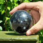 Large 70MM Black Nuummite Sphere Healing Energy Stone Crystal Home Office Decor 1