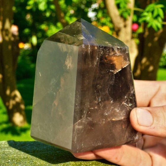 Natural 90mm Smoky Quartz Crystal Obelisk Point Healing Energy Stone Decor Gift 2